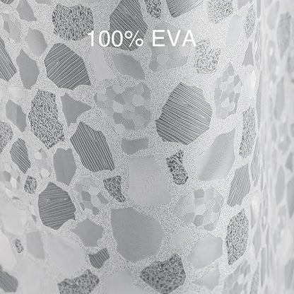 WELTRXE Bathroom Shower Curtain Liner 8G EVA Thick, 72x72 Inch 3D Frosted Pebble Plastic Shower Curtains, Heavy Duty Waterproof Shower Liner with Weighted Magnets, 12 Hooks, Rustproof Metal Grommet