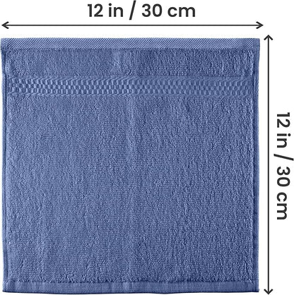Utopia Towels 12 Pack Premium Wash Cloths Set, 12 by 12 Inches, 100% Cotton Ring Spun, Highly Absorbent and Soft Feel Essential Washcloths for Bathroom, Spa, Gym, and Face, Electric Blue