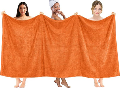 DAN RIVER Pack of 1 Bath Sheet 40x80 Inches, Soft Fluffy Bath Sheets Towels for Adults, Quick Dry Shower Towels - Orange