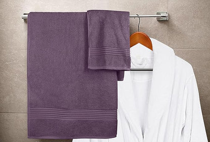 Utopia Towels 8 Piece Premium Towel Set, 2 Bath, 2 Hand, and 4 Washcloths, 100% Ring Spun Cotton, Highly Absorbent Towels for Bathroom, Sports, and Hotel, Plum