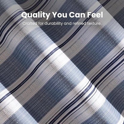 SLEEP ZONE Grey Striped Shower Curtain Waterproof Curtains for Bathroom Decor Bathtub Geometric Shower Curtain 72" × 72"