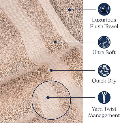 Delara Organic Cotton Luxuriously Plush Bath Sheet Pack of 4 | GOTS & OEKO-TEX Certified | Premium Hotel Quality Towels | Feather Touch Technology|650 GSM Long Staple|Soft, Quick Dry & Ultra-Absorbent
