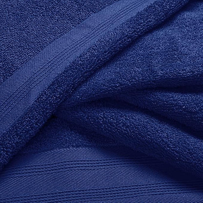 Ultra Soft 3 Pack Cotton Towel Set, Contains a Bath Towels 28x55 inch, a Hand Towels 16x24 inch & a Wash Coths 12x12 inch, Ideal Everyday use, Compact & Lightweight - Navy Blue, Medium