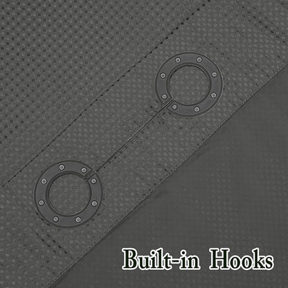 Gibelle Long Shower Curtain 72x80, Waffle Weave Bathroom Shower Curtain with Snap-in Fabric Liner Set, No Hooks Needed, Hotel Style with Mesh Top Window, Charcoal Grey