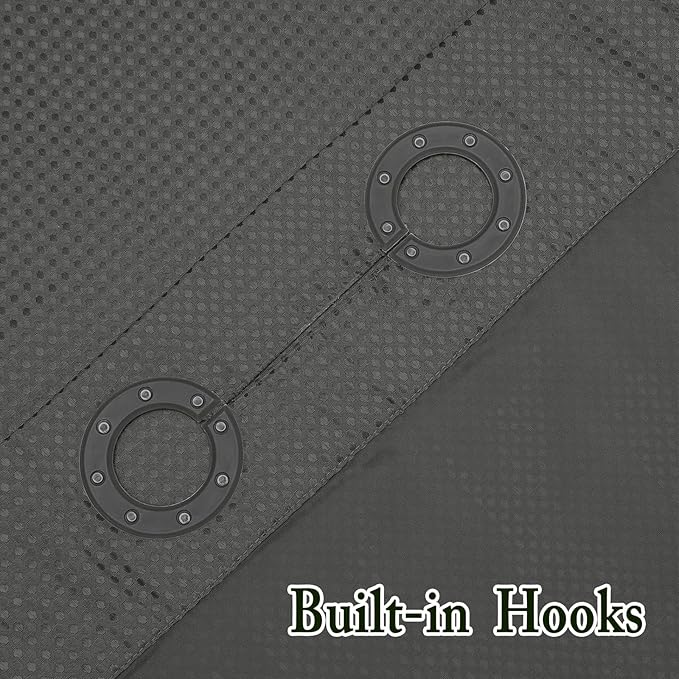 Gibelle Extra Long Shower Curtain 72x86, Waffle Weave Bathroom Shower Curtain with Snap-in Fabric Liner Set, No Hooks Needed, Hotel Style with Mesh Top Window, Charcoal Grey