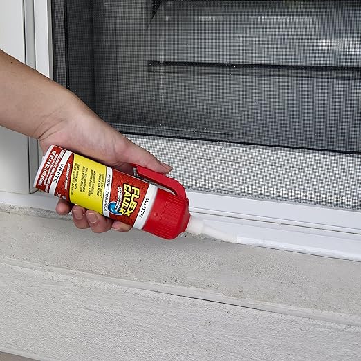 Flex Caulk, Waterproof & Weatherproof Hybrid Polymer Sealant, Strong, Paintable, Indoor, Outdoor, Bath, Shower, Sink, Window, Baseboards, Door, RV, Roof, Wood, Auto & Marine, Clear, 3 oz, 2-Pack