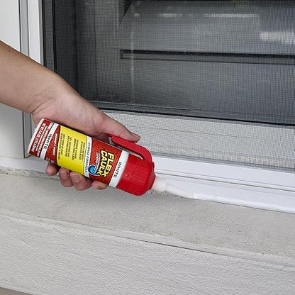 Flex Caulk, Waterproof & Weatherproof Hybrid Polymer Sealant, Strong, Paintable, Indoor, Outdoor, Bath, Shower, Sink, Window, Baseboards, Door, RV, Roof, Wood, Auto & Marine, Clear, 3 oz, 1-Pack