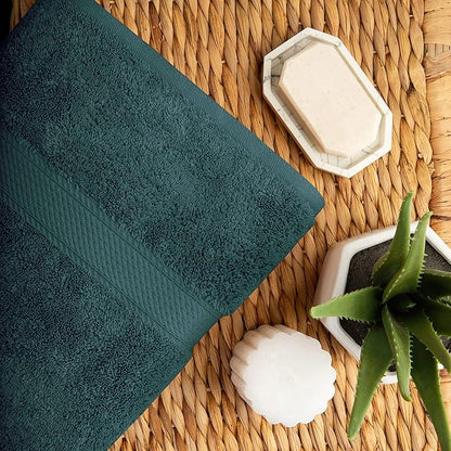 BLUENILEMILLS Premium Towel Collection, Egyptian Cotton Towels for Shower and Bathroom Assorted 6-Piece Towel Set, 30" x 55", 20" x 30", 13" x 13", Teal by Blue Nile Mills