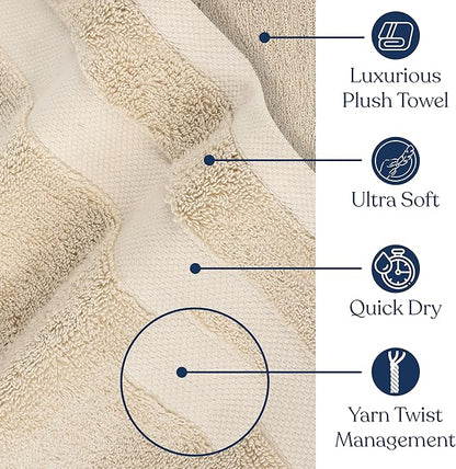 Delara Organic Cotton Luxuriously Plush Washcloths Pack of 6 | GOTS & Oeko-TEX Certified | Premium Quality Face Towels | Feather Touch Technology|650 GSM Long Staple|Soft, Quick Dry & Ultra-Absorbent