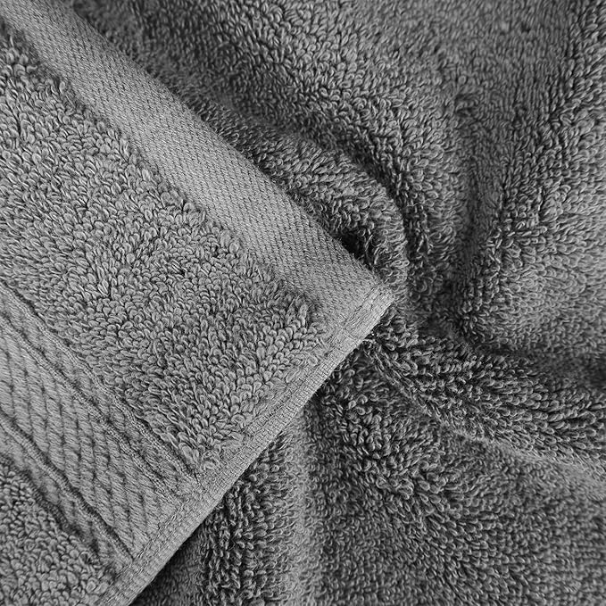 Superior Egyptian Cotton Pile Bath Sheet Set of 2, Ultra Soft Luxury Towels, Thick Plush Essentials, Absorbent Heavyweight, Guest Bath, Hotel, Spa, Home Bathroom, Shower Basics, Charcoal