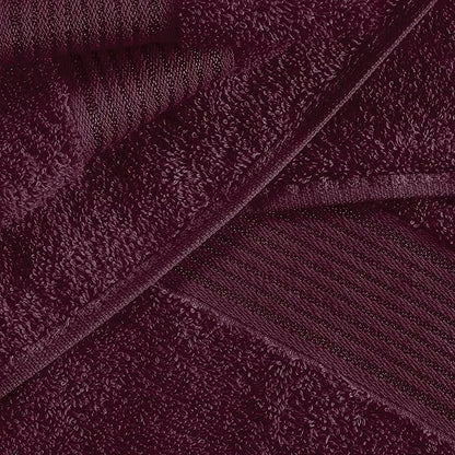 Belizzi Home 100% Cotton Towel Set, Contains 6 Soft Bath Towel, 6 Hand Towels, 12 Wash Cloths - Compact Absorbent Lightweight & Quickdry Towels for Bathroom - 24 Piece Bathroom Towel Set - Burgundy