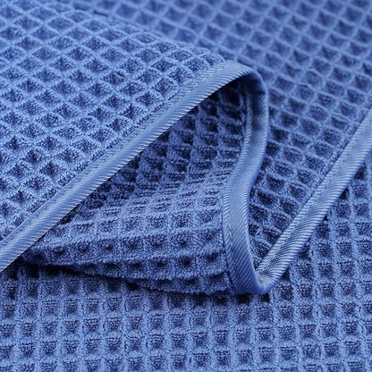 POLYTE 430 GSM Microfiber Lint Free Washcloth Face Towel, 13 x 13 in, 4 Pack (Waffle Weave)