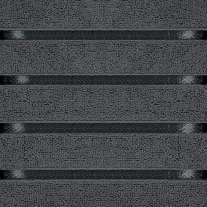 Utopia Towels 8-Piece Luxury Towel Set, 2 Bath Towels, 2 Hand Towels, and 4 Wash Cloths, 600 GSM Ring Spun Cotton Highly Absorbent Viscose Stripe Towels Ideal for Everyday use (Grey)