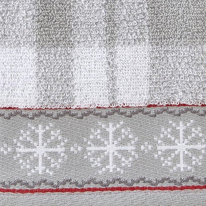 SKL Home Winter/Christmas Whistler Plaid Hand Towel 2pc Set for Bath/Kitchen/Bar & Gift, Gray