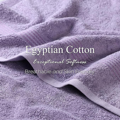 Superior Egyptian Cotton 8-Piece Hand Towel Set, Towel Basics For Quick Dry, Absorbent Small Towels, Facial, Spa, Kitchen, Bathroom Essentials, Apartment, Guest Bath, Soft, Washcloth, Royal Purple