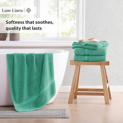 LANE LINEN Towels for Bathroom – 12 Pack, 100% Cotton, Zero Twist, 4 Bath, 4 Hand Towel & 4 Wash Cloths, Highly Absorbent, Luxury Hotel & Spa Quality, Machine Washable – Teal