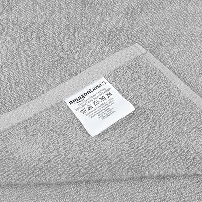 Amazon Basics 2 Piece Quick-Dry Oversize Bath Towel, 100% Cotton, Platinum, 54" x 30"