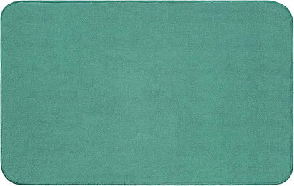 American Soft Linen 21x32 Fluffy Foamed Slip Reducer Bath Rug, Machine Washable Area Bath Mat Rugs for Bathroom, Colonial Blue