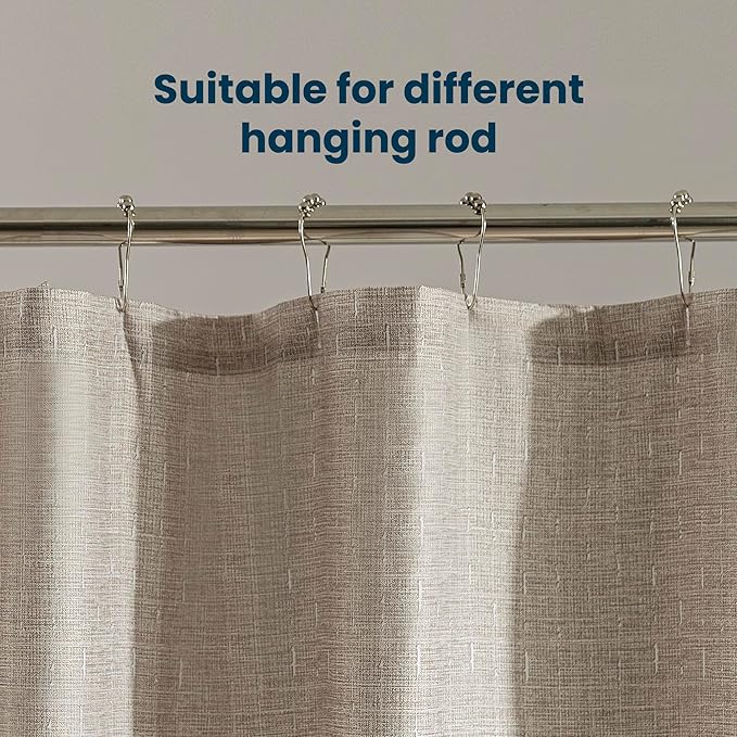 SLEEP ZONE Beige Shower Curtain Waterproof Curtains for Bathroom Decor Bathtub Geometric Shower Curtain 72" × 72"