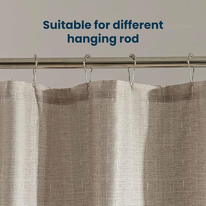SLEEP ZONE Beige Shower Curtain Waterproof Curtains for Bathroom Decor Bathtub Geometric Shower Curtain 72" × 72"
