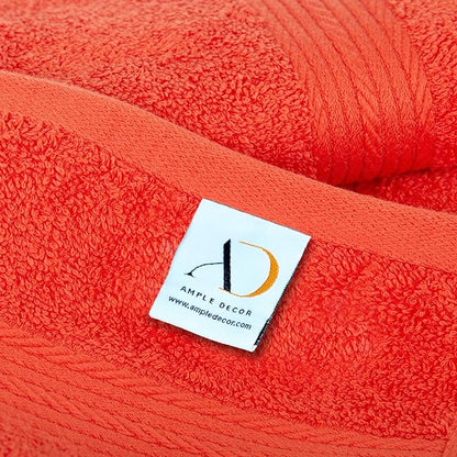 Ample Decor Wash Cloths Pack of 10, Oeko Tex Certified 600 GSM 100% Cotton Soft Absorbent, Premium Quality Durable Machine Washable, Ideal for Bathroom, Pool, Hotel, Spa – Orange