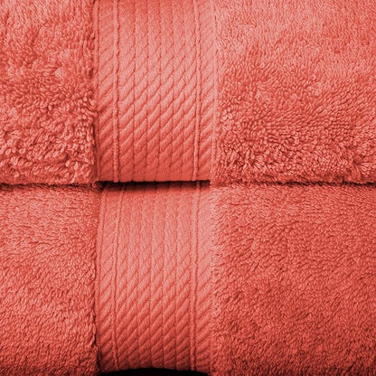 Superior Egyptian Cotton Pile 10 Piece Towel Set, Includes 2 Bath, 4 Hand, 4 Face Towels/Washcloths, Ultra Soft Luxury Towels, Thick Plush Essentials, Guest Bath, Spa, Hotel Bathroom, Coral