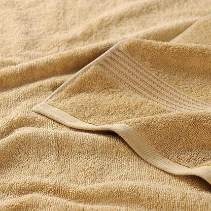 Superior Egyptian Cotton 3-Piece Towel Set, Basic Towels For Bathroom, Home Decor, Guest Bath, Shower, Apartment, Included 1 Face, 1 Hand, 1 Bath Towel, Washcloth, Quick Dry, Gold