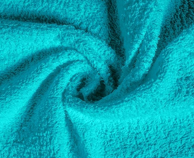 Softolle 100% Cotton Washcloths 24 Pack (12x12 Inches) Soft, Highly Absorbent Washcloth, Face Towels, Wash Cloths for Face, Ring Spun, Bulk Pack (Turquoise)