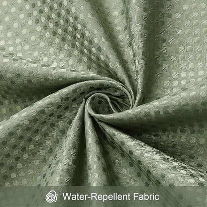 3 in 1 Shower Curtain Set, Sage Green Waffle Shower Curtain and PEVA Liner Set with 12 Stainless Steel Shower Curtain Hooks, Waterproof Fabric Shower Curtains for Bathroom, 72 W x 72 H
