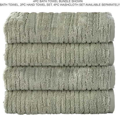 SKL Home CloudSoft Cotton Luxury 4 Pc Bath Towel Set, Sage