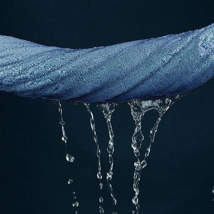POLYTE Ring Spun Microfiber Oversize Quick Dry Lint Free Bath Towel, 60 x 30 in, Pack of 2 (Blue)