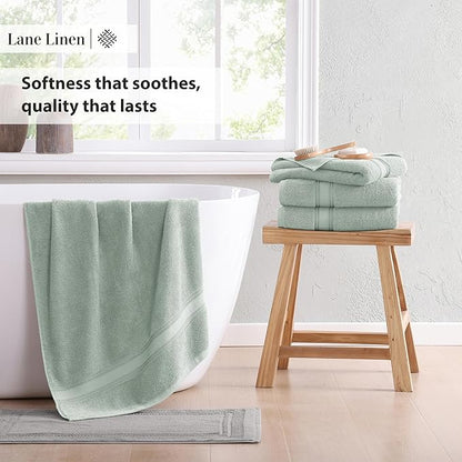 LANE LINEN Large Bath Towels - 100% Cotton , Extra Large Bath Towels, Zero Twist, 4 Piece Bath Sheet Set, Quick Dry, Super Soft Shower Towels, Highly Absorbent Bathroom Towels - Jade