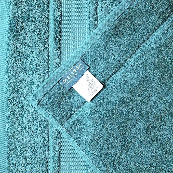 Melissa Linen, Fingertip Towels 4 Pack, 100% Turkish Cotton, Small Hand Towels for Body and Face, 12 x 18 in, Soft and Absorbent, Quick Dry, (Maldive Green Fingertip Hand Towels)