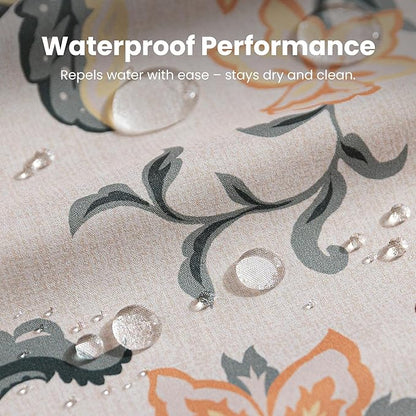 SLEEP ZONE Red Blossom Shower Curtain Waterproof Curtains for Bathroom Decor Bathtub Farmhouse Shower Curtain 72" × 72"