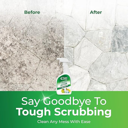 Hygea Natural Tough Action Tile & Grout Cleaner - Deep Cleans Dirt & Scum, Conditions & Enhances Stone Color - Acid-Free & Residue-Free Biodegradable Formula (Ready to Use 24 oz)