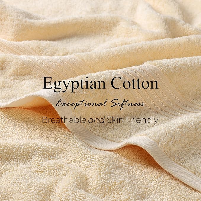 Superior Egyptian Cotton 2-Piece Bath Sheet Towel Set, Oversized Body Towels For Adults And Kids, Large Towel For Bath, Shower, Guest Bathroom, Spa, Gym, Resort, Essentials, Airbnb, Canary