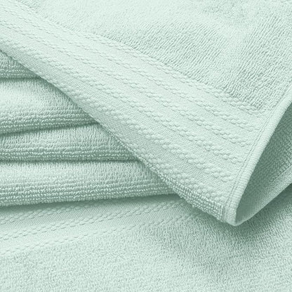 GLAMBURG Ultra Soft 24-Piece Towel Set - 100% Pure Ringspun Cotton, Contains 8 Oversized Bath Towels 27x54, 8 Hand Towels 16x28, 8 Wash Cloths 13x13 - Ideal for Everyday use, Hotel & Spa - Sea Green