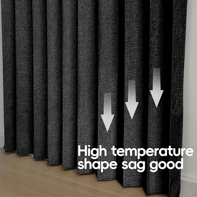 Accordian Door Curtain, 100% Blackout Folding Magnetic Doorway Curtains,Linen Style Closet Doors,for Room Divider,Privacy Protection（W52 x L78,Black,1 Panel）