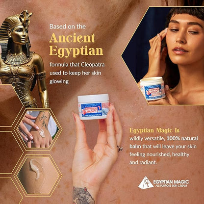 Egyptian Magic - All Purpose Face, Body, and Dry Skin Moisturizing Cream, Skin Protectant for Women & Men, 1oz Jar