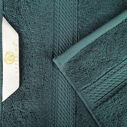 Superior Egyptian Cotton Pile Bath Towel Set of 4, Ultra Soft Luxury Towels, Thick Plush Essentials, Absorbent Heavyweight, Guest Bath, Hotel, Spa, Home Bathroom, Shower Basics, Teal