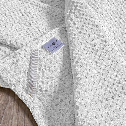 Native Fab 4-Pack Premium Waffle Kitchen Towels with Hanging Loop 16x26 inches, Soft Absorbent, Cotton Dish Towels for Cleaning Drying Dishes, White