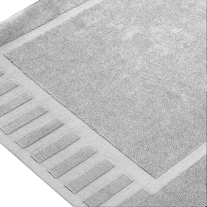 White Classic Luxury Bath Mat Floor Towel Set - Absorbent Cotton Hotel Spa Shower/Bathtub Mats [Not a Bathroom Rug] 22"x34" | 2 Pack | Dolphin Grey