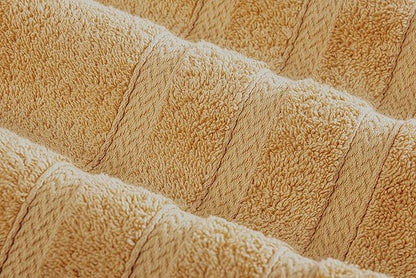HALLEY Turkish Towels Set (4 Pieces) 650 GSM Highly Absorbent Super Soft 100% Cotton - 1 Bath Towel 1 Hand Towel 2 Washcloths (Yellow)