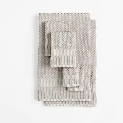 NY Loft 100% Cotton 6 Piece Bath Towel Set | Grey Towels | Oeko-TEX® Standard 100 | Soft & Absorbent, Quick-Dry | 2 Bath Towels 2 Hand Towels and 2 Washcloths | Trinity Collection - Quiet Grey