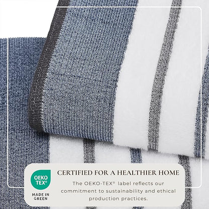 Great Bay Home Decorative Bath Towel Set - Luxury Cotton 6 Piece Towel Set - 2 Bath Towels, 2 Hand Towels, 2 Washcloths - Luxurious, Ultra-Soft, Durable Towels for Bathroom Decor (Blue/December Sky)