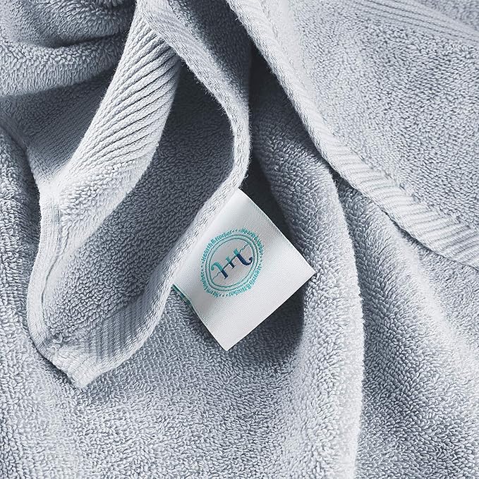 Hearth & Harbor Bath Mat Towels - 100% Ring Spun Cotton Luxury Towels - Ultra Soft & Highly Absorbent, Bathroom Towels, Floor Mat - Ice Blue