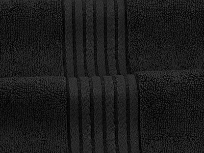 Utopia Towels 8 Piece Premium Towel Set, 2 Bath, 2 Hand, and 4 Washcloths, 100% Ring Spun Cotton, Highly Absorbent Towels for Bathroom, Sports, and Hotel, Black