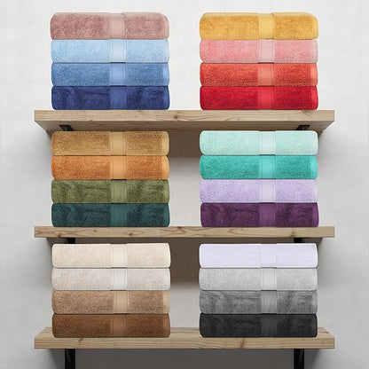 Superior Egyptian Cotton Pile 6 Piece Towel Set, Includes 2 Bath, 2 Hand, 2 Face Towels/Washcloths, Ultra Soft Luxury Towels, Thick Plush Essentials, Guest Bath, Spa, Hotel Bathroom, Sea Foam