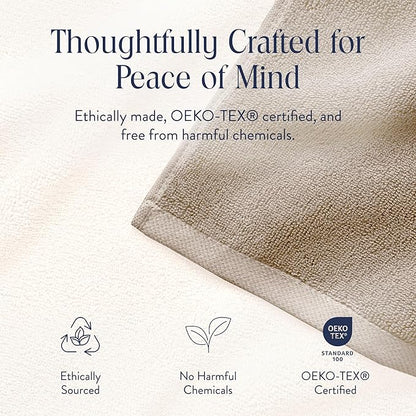 Brooklinen Super-Plush Turkish Cotton Washcloths - Set of 2 - Cotton, 820 GSM, Highly Absorbent, Machine Washable, Perfect for Home & Bathroom (13" x 13", Driftwood)