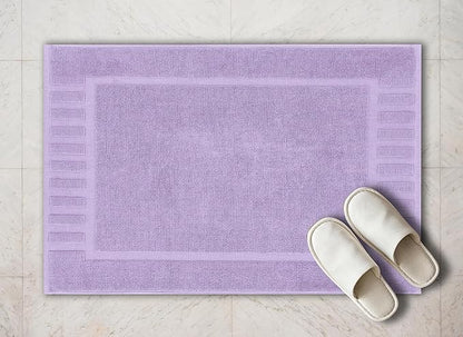 White Classic Luxury Bath Mat Floor Towel Set - Absorbent Cotton Hotel Spa Shower/Bathtub Mats [Not a Bathroom Rug] 22"x34" | 2 Pack | Lavender